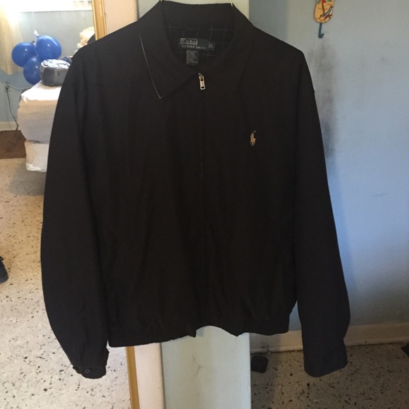 Black polo zipped up jacket