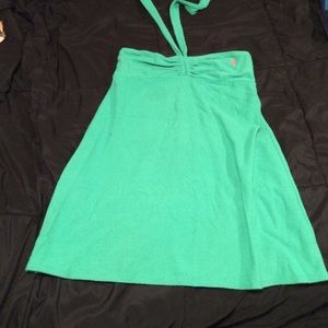 Woman green top