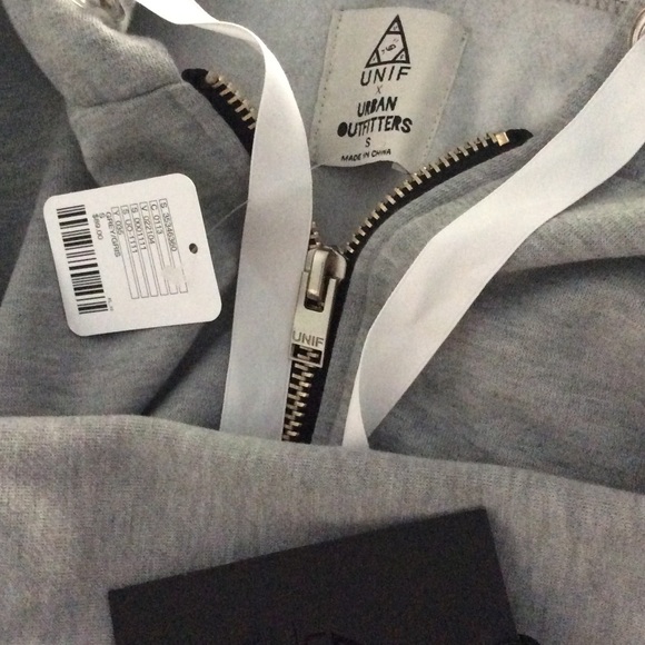 UNIF Gray Zip-Up Oversized Hoodie Sweat Jacket - Picture 3 of 7