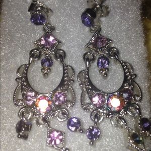 Purple stone earrings