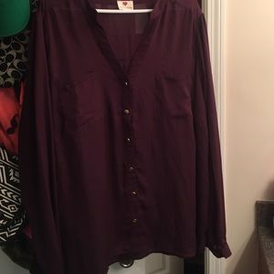 Purple long sleeve blouse