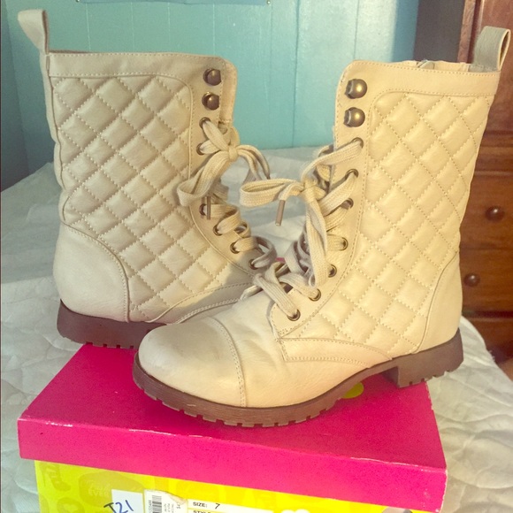 C-PU L/U Quilted side combat boots