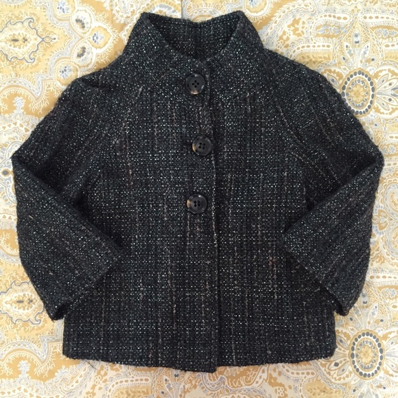 Antonio Melani Green & Brown Tweed Cropped Jacket