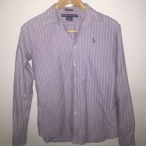 Ralph Lauren"sport"  purple and white shirt