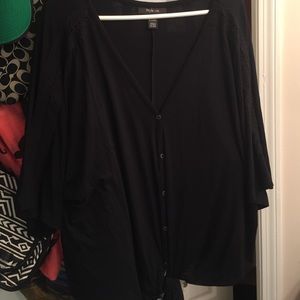 Black blouse with pattern on arms