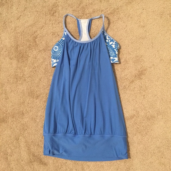lululemon athletica Tops - Lululemon Bleaming Blue No Limits Tank Top