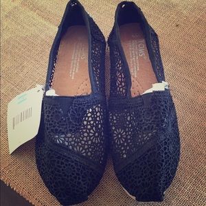 Black crochet toms