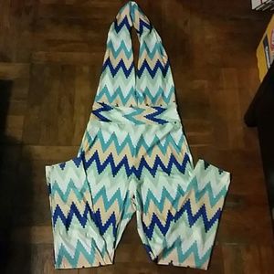 Multi color one piece suit