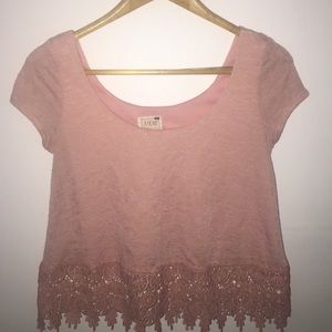 Soft pink la hearts blouse