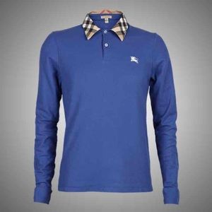 Men's BURBERRY COLLAR Polo LONGSLEEVE BLUE