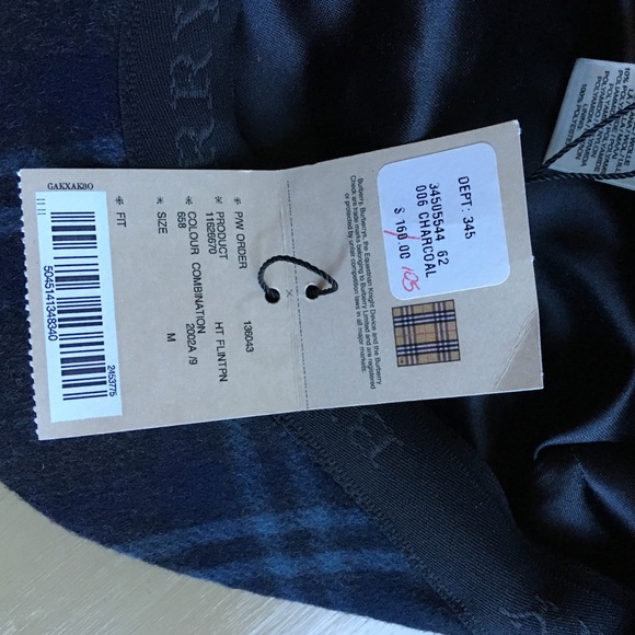 Authentic Burberry Charcoal Hat