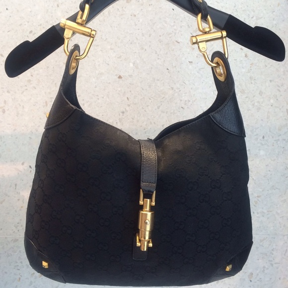 Gucci Handbags - Gucci Monogram Leather Black Bag