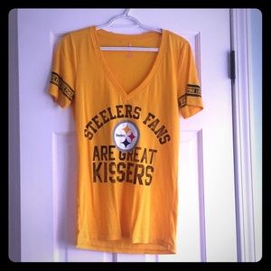 PINK Victoria's Secret Steelers V Neck Tee