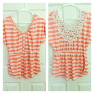 Striped Scrunch Up Blouse