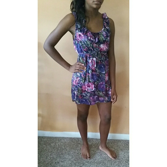 Dark purple Floral Pattern dress