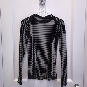 Black and White Lululemon Long Sleeve Shirt