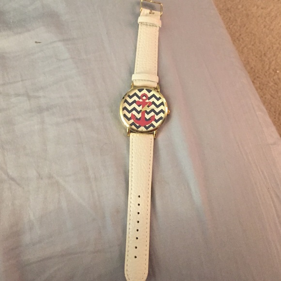 Red white and blue anchor watch