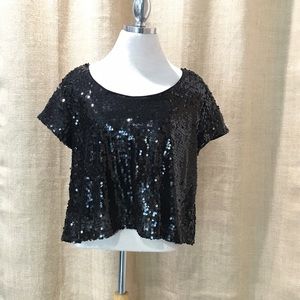 Black Sequined crop top
