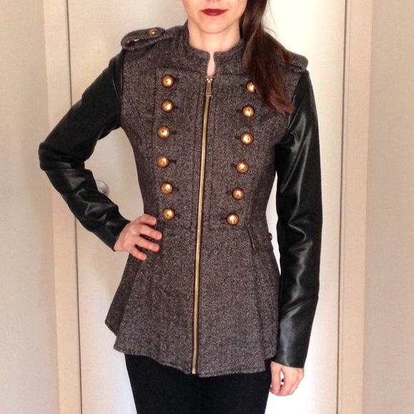 BCBGeneration mixed media military coat