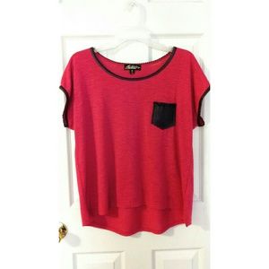 Hot Pink Short Sleeve Blouse