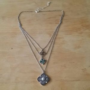 Fashion layer necklace/earrings set