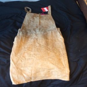 Suede Overall mini dress