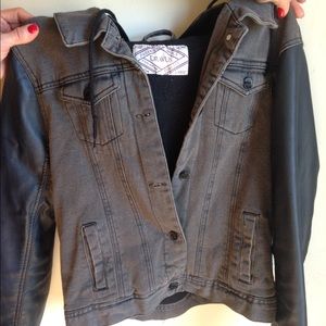 Leather/denim jacket
