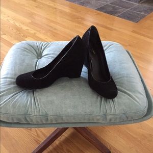 kate spade Black Suede Wedge
