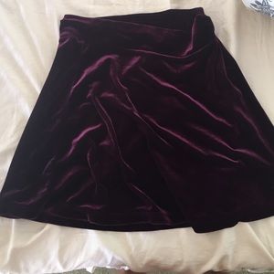Purplish-Red Velvet Skirt!