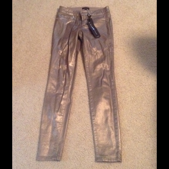 Bebe silver metallic pants NWT