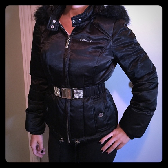 bebe black puffer jacket