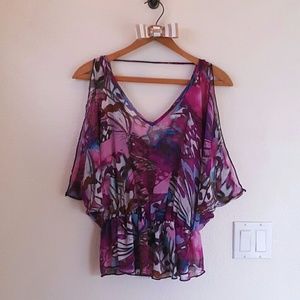 flowy purple blouse