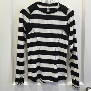Lululemon longsleeve black & white striped shirt