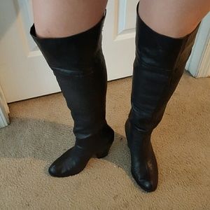 Over the knee heeled boots