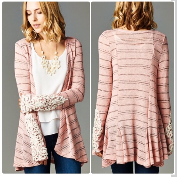 Sweaters - Boutique peach cardigan, Small