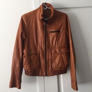 Beautiful leather light brown leather jacket