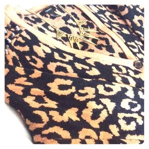 Studded Oversized Leopard Print Sweater