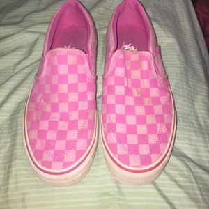 Pink checkered Vans, just need to be washed