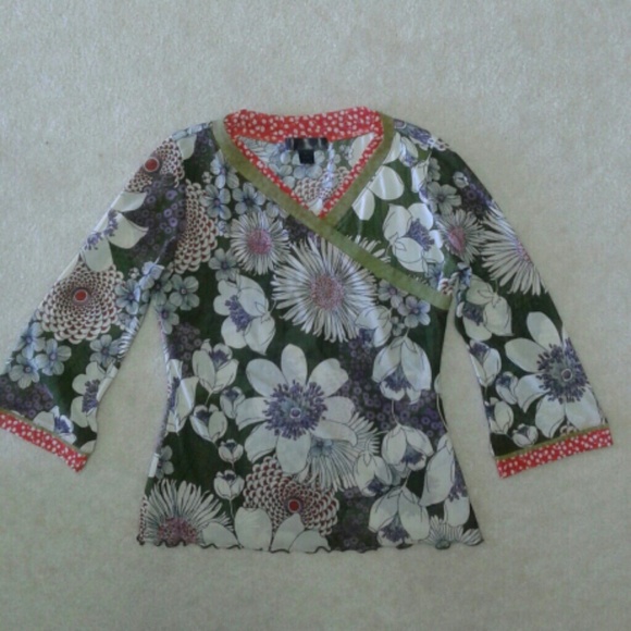 Floral mesh top