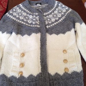 Jcrew handknit with gold buttons very elegant