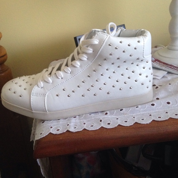 Studded white sneakers never worn