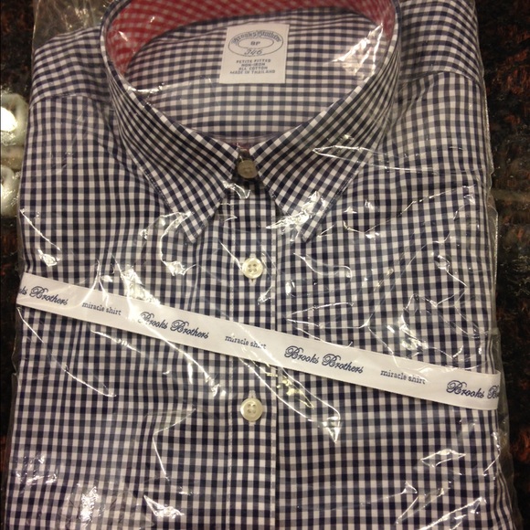 Brooks Brothers Petite black check print blouse