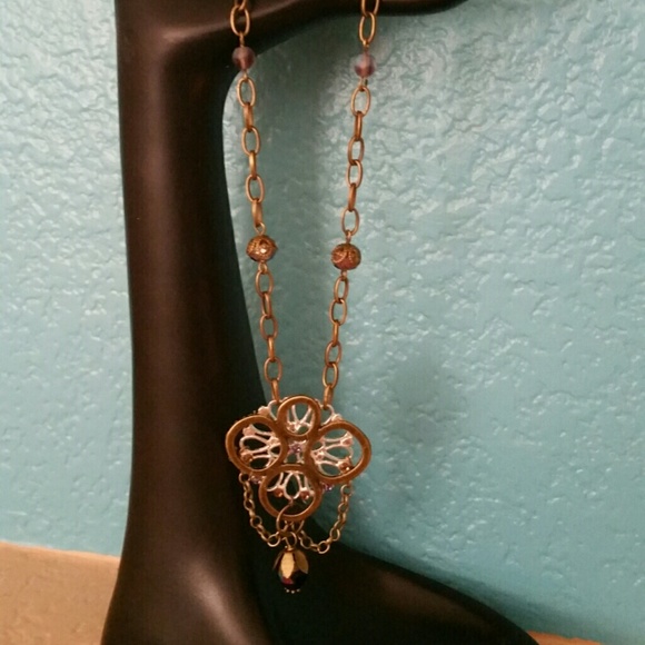 Beautiful 2 tone handmade 36" long necklace