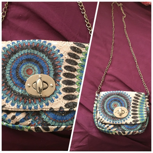 Handbags - Feather print small cross body bag