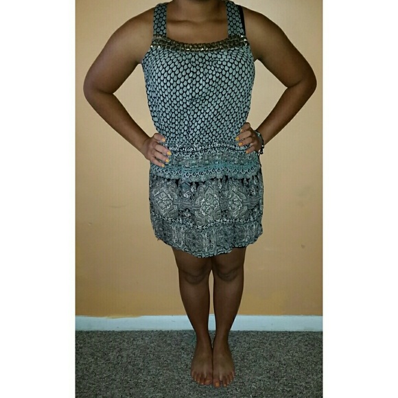 Casual dress with a detailed neckline