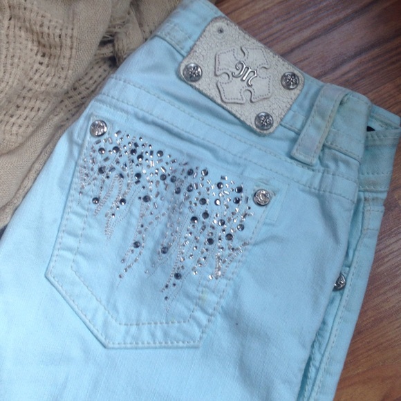 MISS ME BLUE SPARKLE SKINNY JEANS