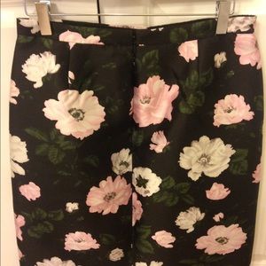 J Crew Petite wool/silk print pencil skirt