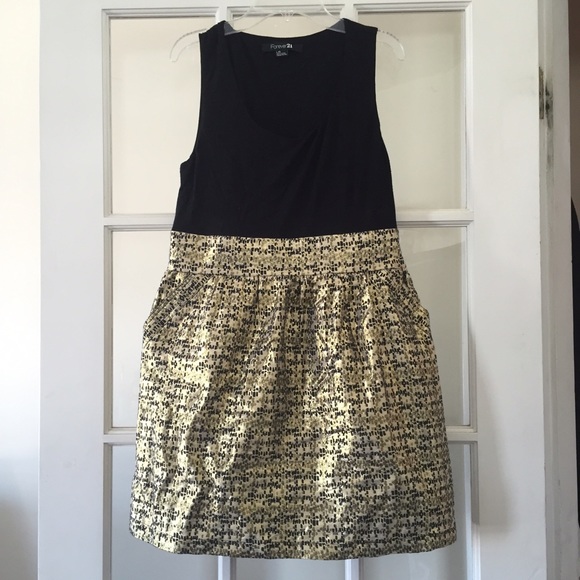 Forever 21 black and gold Party Dress