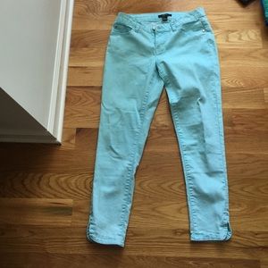 Mint green capris pants