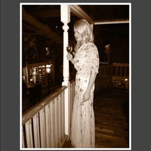 Gala formal long vintage beaded dress